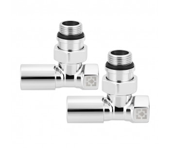 Set of angle radiator valves with cap nut and round handle RV-6012 Set of angle radiator valves with cap nut and round handle RV-6012