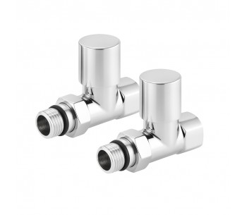 Set of straight radiator valves with cap nut and round handle RV-7012