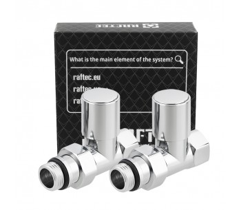 Set of straight radiator valves with cap nut and round handle RV-7012