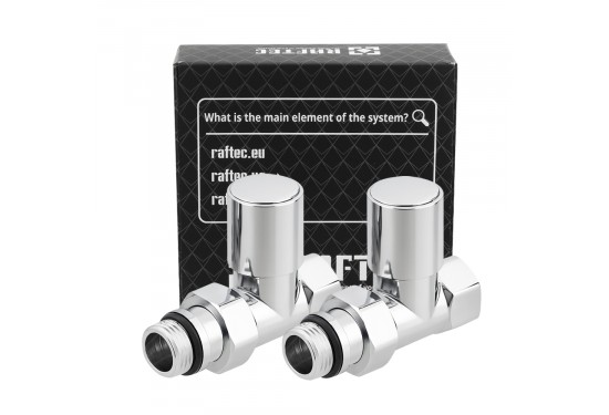 Set of straight radiator valves with cap nut and round handle RV-7012