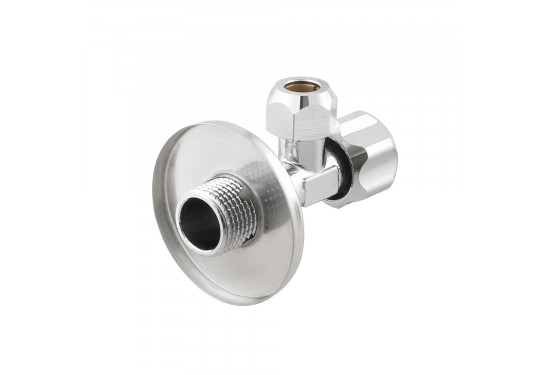 RAFTEC SILVER (1/2"х3/8") Ø10 angle gate valve for connecting household appliances VBE01005 RAFTEC SILVER (1/2"х3/8") Ø10 angle gate valve for connecting household appliances VBE01005