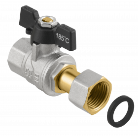 RAFTEC BLACK straight ball valve with dismountable connection PRB1-2