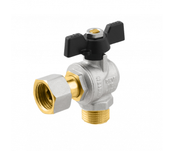 Кран шаровой угловой RAFTEC BLACK с разбор. соединением DRBM1-2