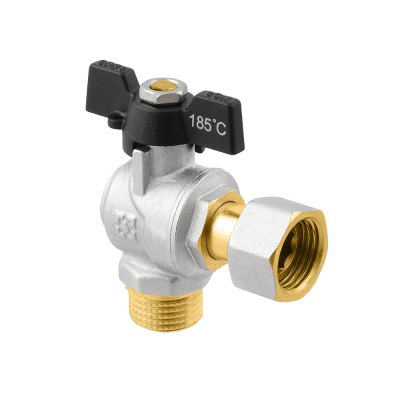 Кран шаровой угловой RAFTEC BLACK с разбор. соединением DRBM1-2