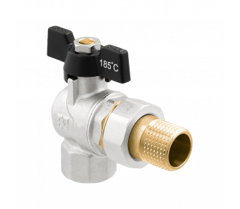 Angle ball valve with RAFTEC dismountable connection DRBS1-U-3-U