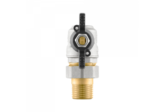 Angle ball valve with RAFTEC dismountable connection DRBS1-U-3-U