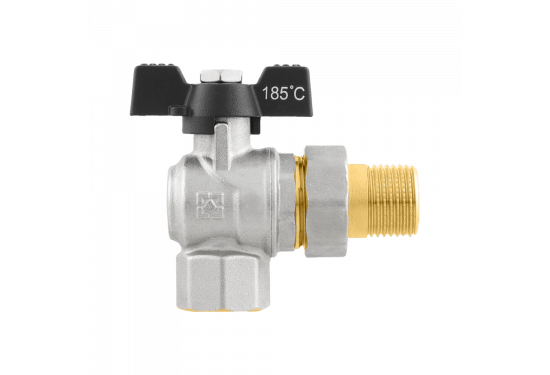 Angle ball valve with RAFTEC dismountable connection DRBS1-U-3-U