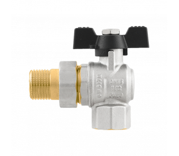 Angle ball valve with RAFTEC dismountable connection DRBS1-U-3-U