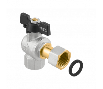 Zawór kulowy kątowy RAFTEC BLACK z przyłączem rozłączalnym DRBZ1-2