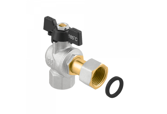 Zawór kulowy kątowy RAFTEC BLACK z przyłączem rozłączalnym DRBZ1-2