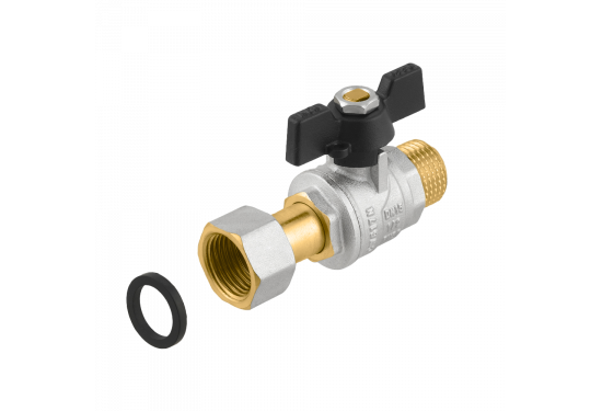 RAFTEC BLACK straight ball valve with dismountable connection PRBM1-2