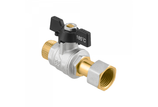 RAFTEC BLACK straight ball valve with dismountable connection PRBM1-2