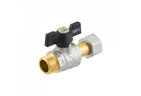 RAFTEC BLACK straight ball valve with dismountable connection PRBM1-2