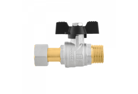 RAFTEC BLACK straight ball valve with dismountable connection PRBM1-2