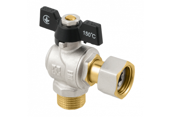 RAFTEC BLACK Angle ball valve with dismountable connection DRBM1-2