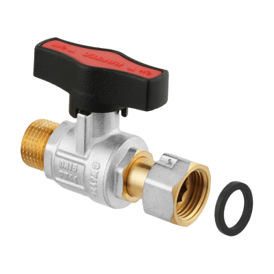 Кран шаровой прямой с разборным соединением RAFTEC GOLD GRGMS1-2