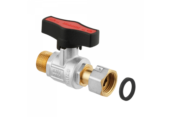 Straight ball valve with connector RAFTEC GOLD GRGMS1-2