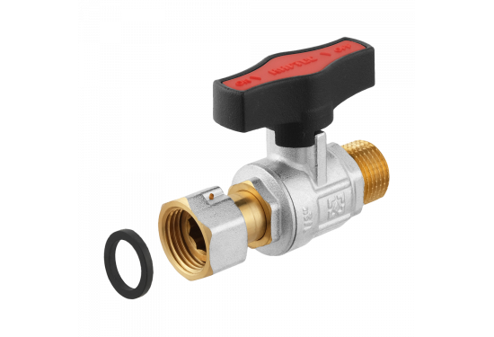 Straight ball valve with connector RAFTEC GOLD GRGMS1-2