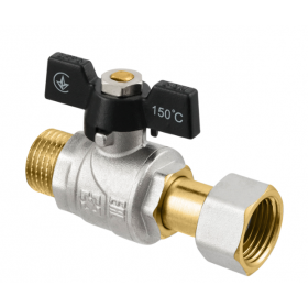 RAFTEC BLACK straight ball valve with dismountable connection PRBM1-2