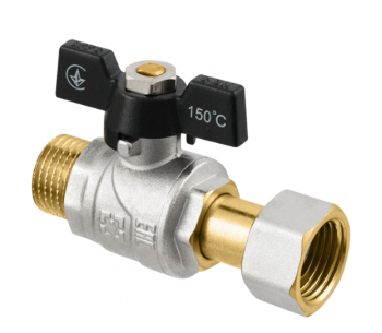 RAFTEC BLACK straight ball valve with dismountable connection PRBM1-2