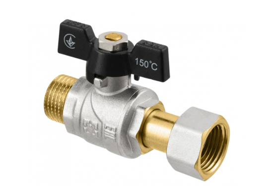 RAFTEC BLACK straight ball valve with dismountable connection PRBM1-2
